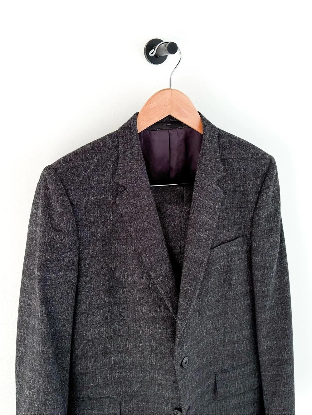 Paul Smith Soho Fit Textured Wool Suit Charcoal Dark Gray Textured Men's 42R